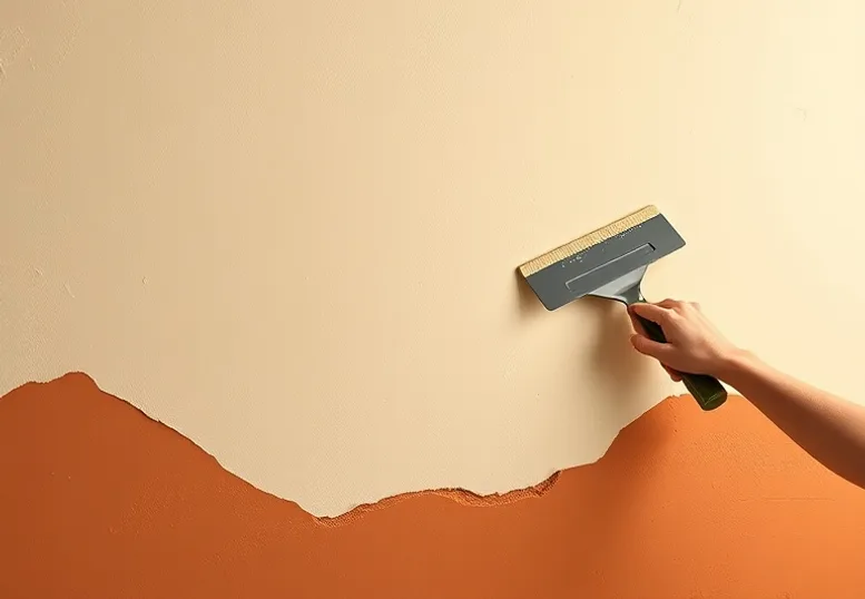 Application d'un enduit décoratif à la lisseuse sur un mur